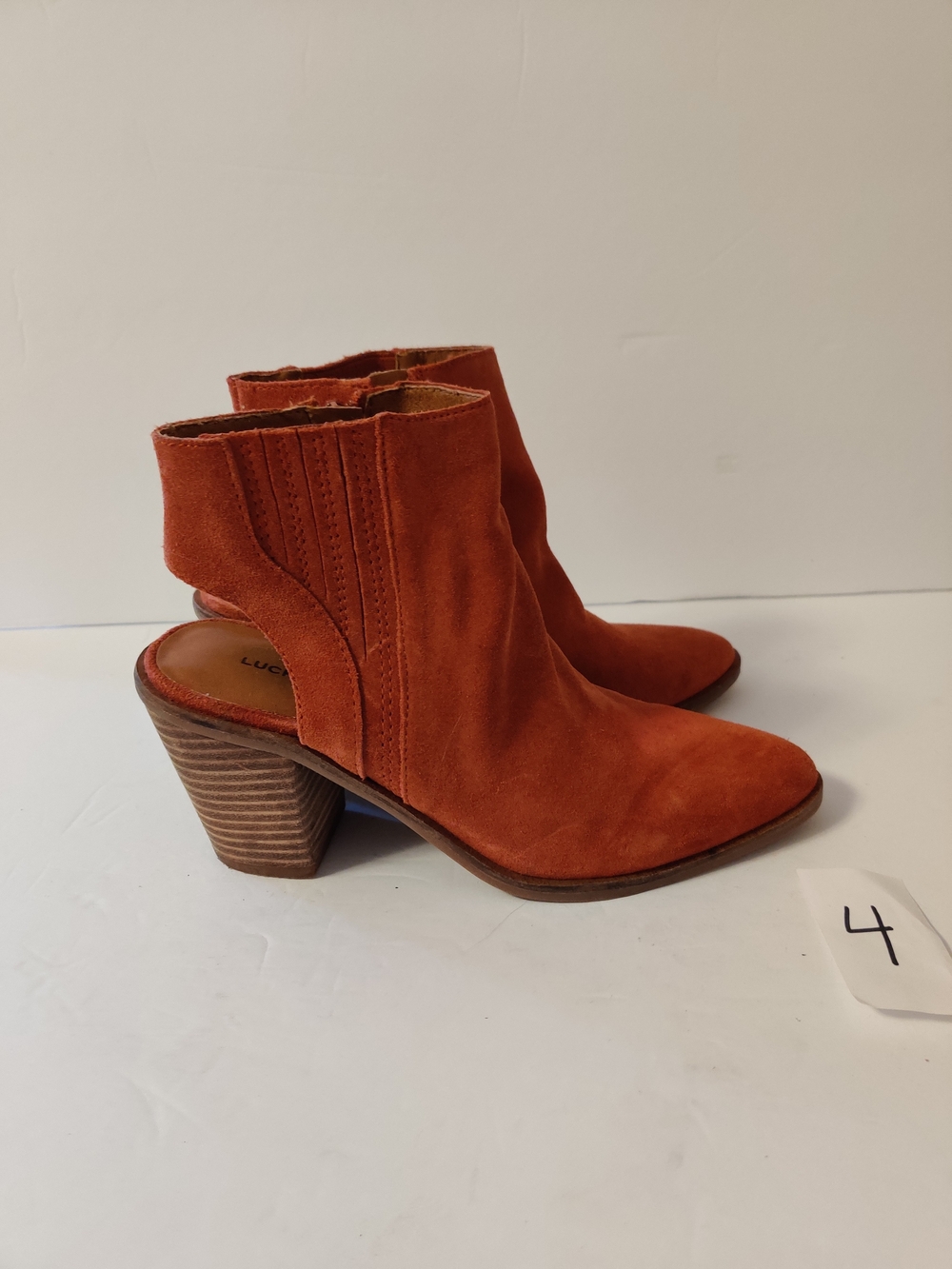Lucky Brand Basel Bootie Orange Ankle Booties 6.5